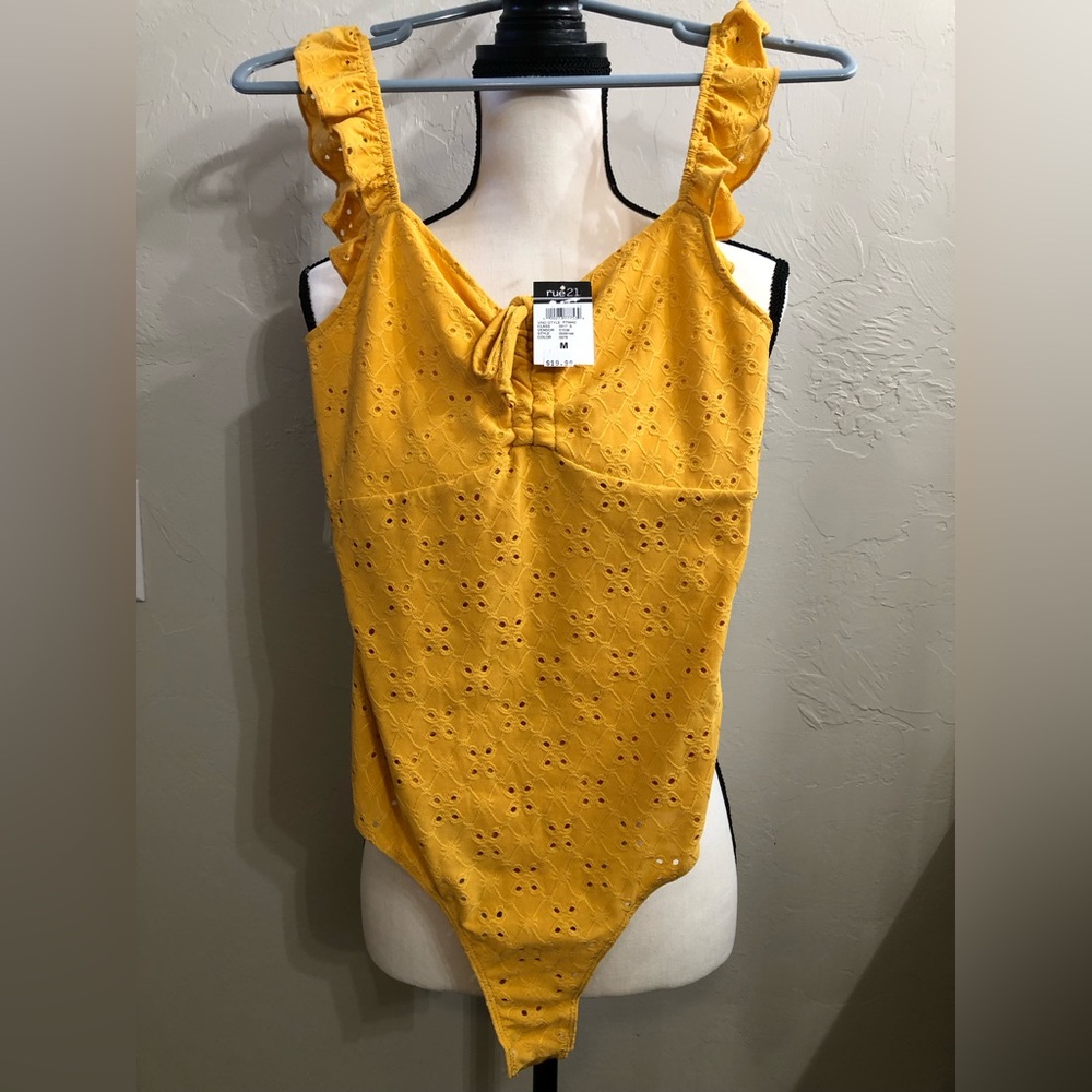 Ladies mustard, yellow bodysuit